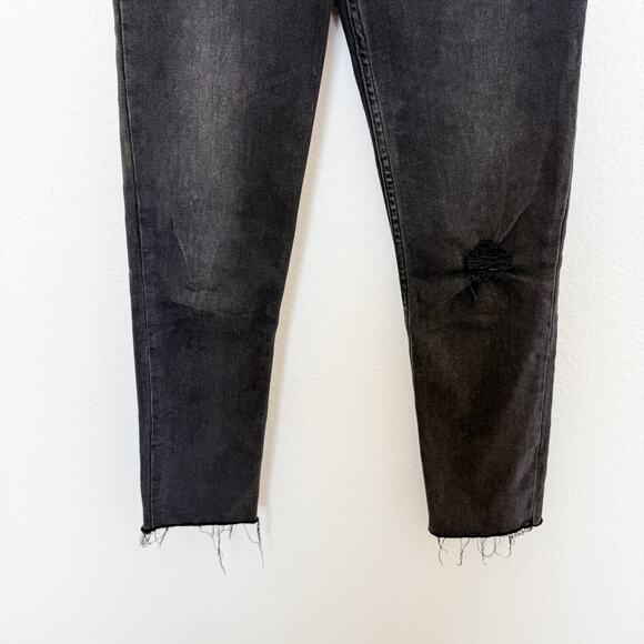 Re/Done Originals Button Fly High Rise Fray Hem Jeans Black Womens Size 26 - Picture 3 of 7
